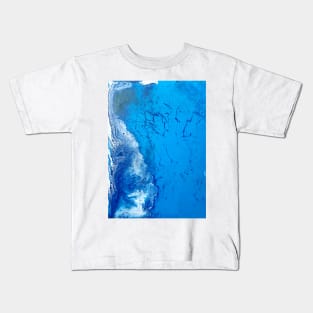Aerial view ocean waves acrylic painting Kids T-Shirt